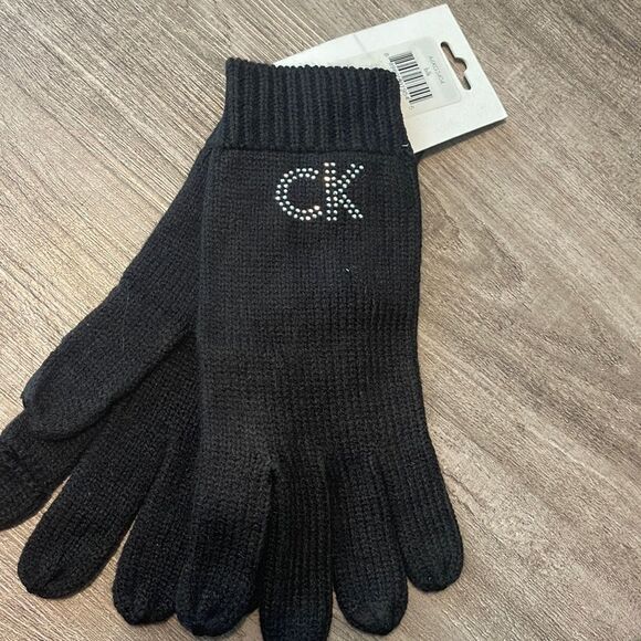 Calvin Klein Black Gloves NEW - Picture 1 of 2